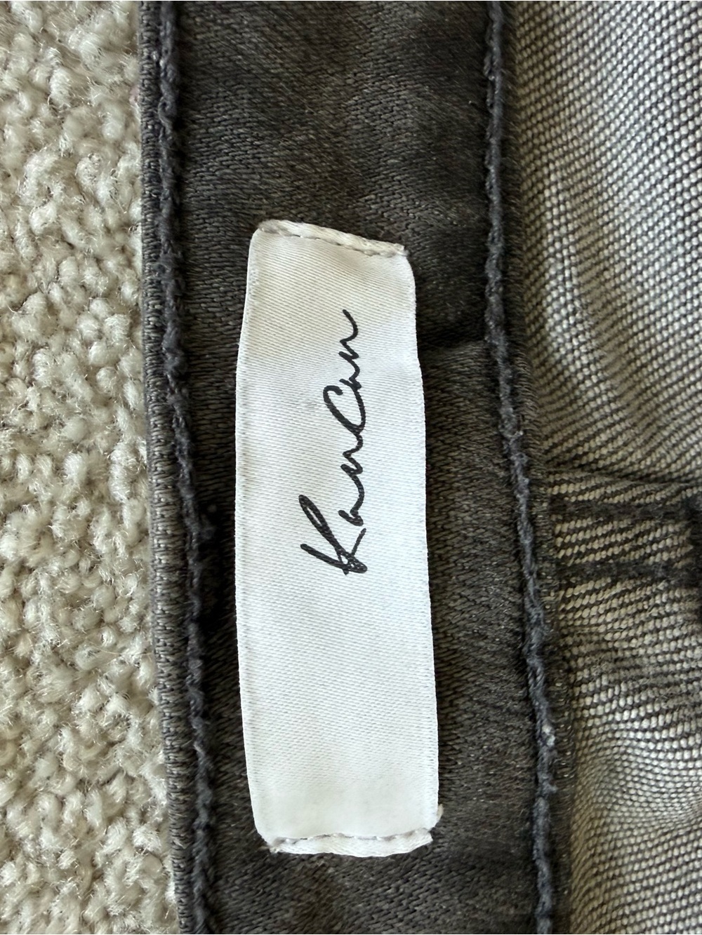 KanCan Women's Skinny Jeans in Faded Gray with Raw Hem - Picture 2 of 3